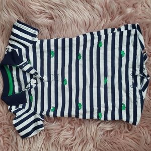 Striped blue and white 12 mos shorts onsie